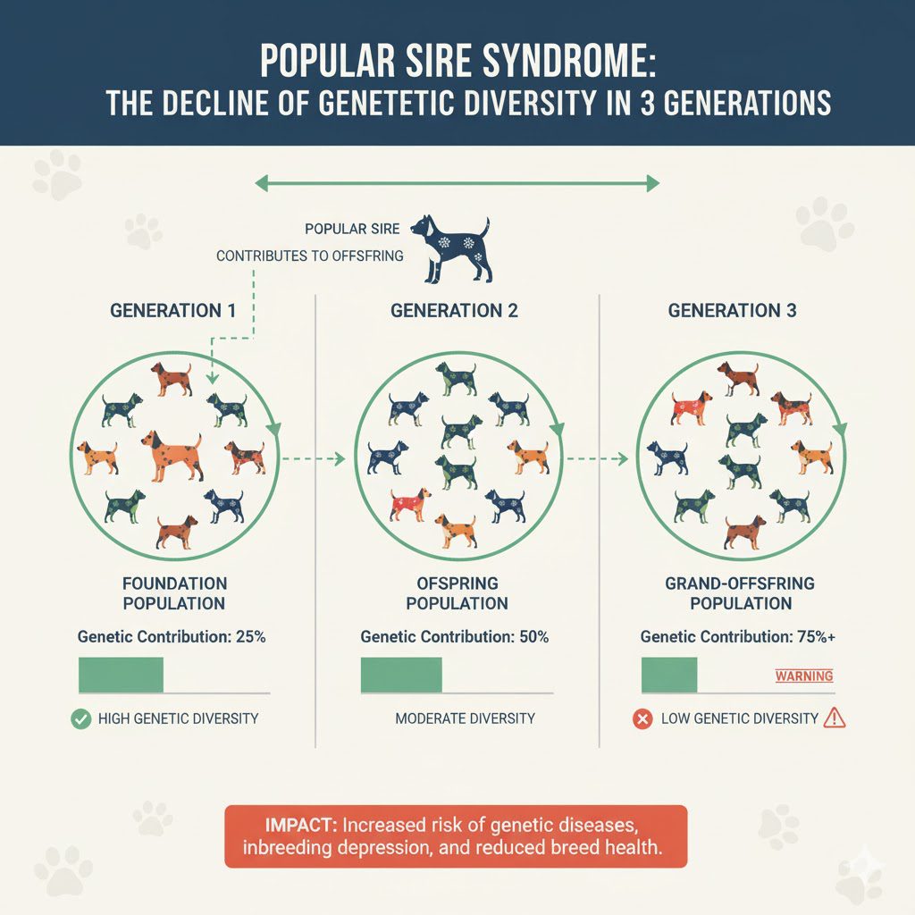 How Popular Sire Syndrome Destroys Genetic Diversity in 3 Generations
