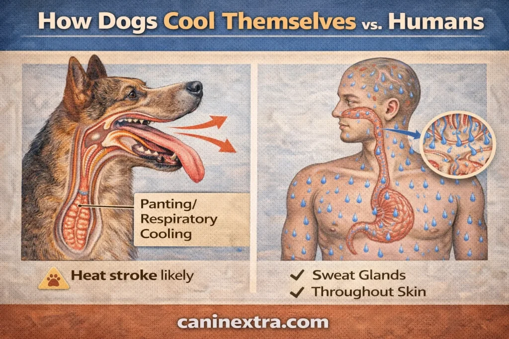 How Dogs Cool Themselves vs. Humans