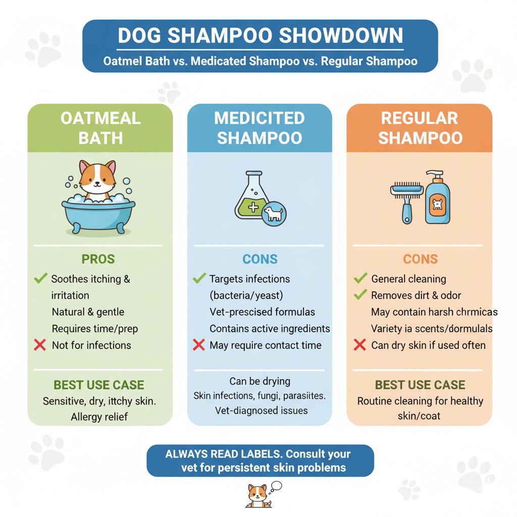 Oatmeal Bath vs. Medicated Shampoo vs. Regular Shampoo